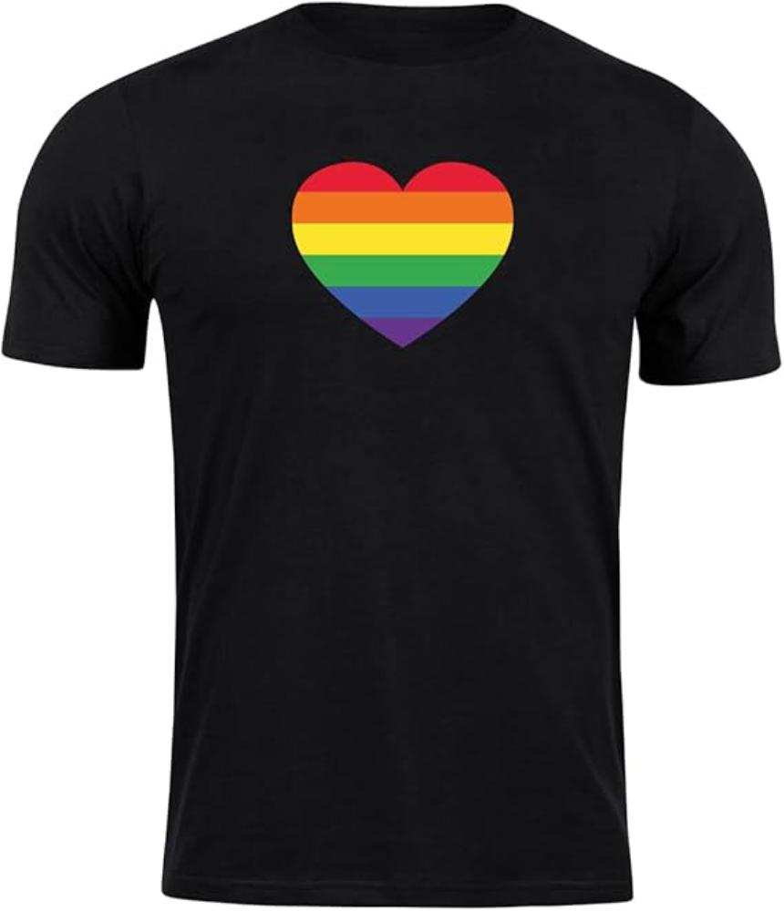 Camiseta algodão coração lgbt arco-íris camisa blusa