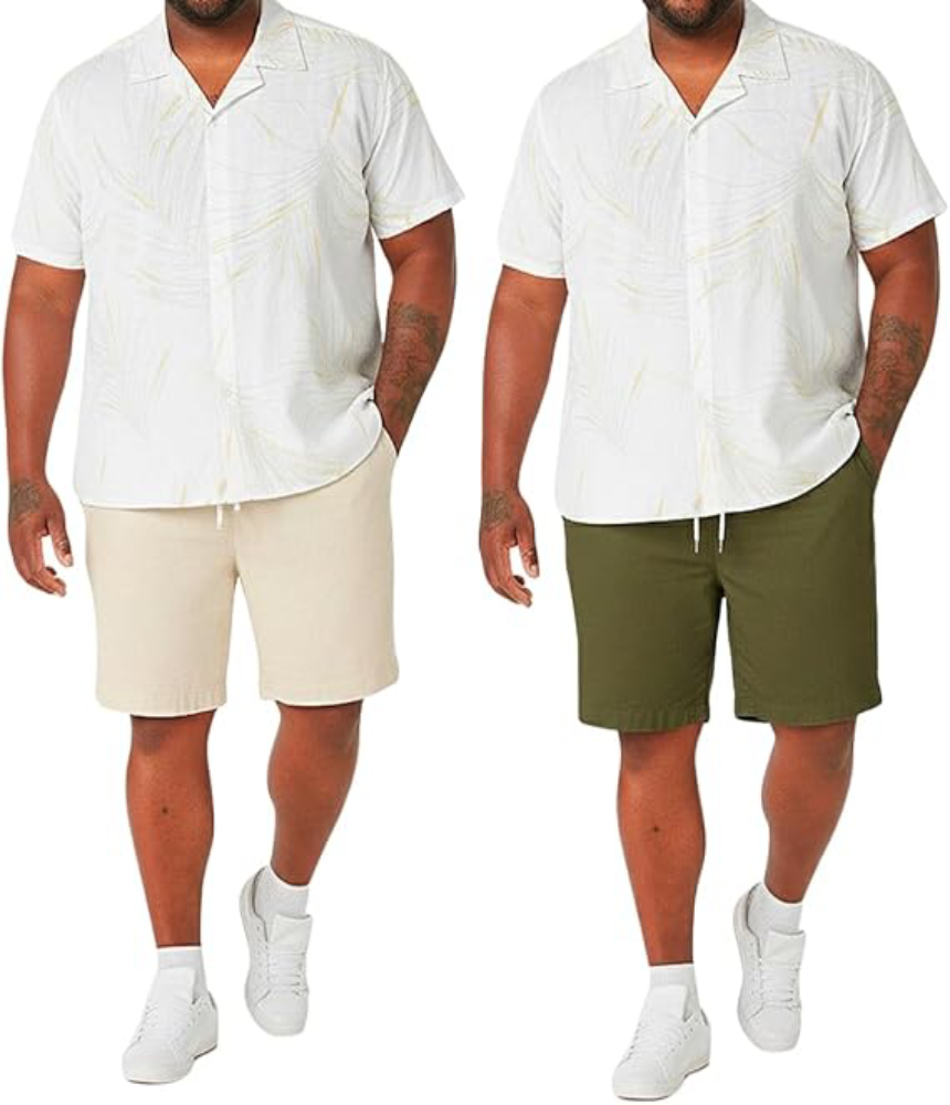 Kit 2 Bermuda Short Plus Size Linho Masculina Mauricinho G1 G2 G3 G4 Curto Bolso Faca Diversas Cores